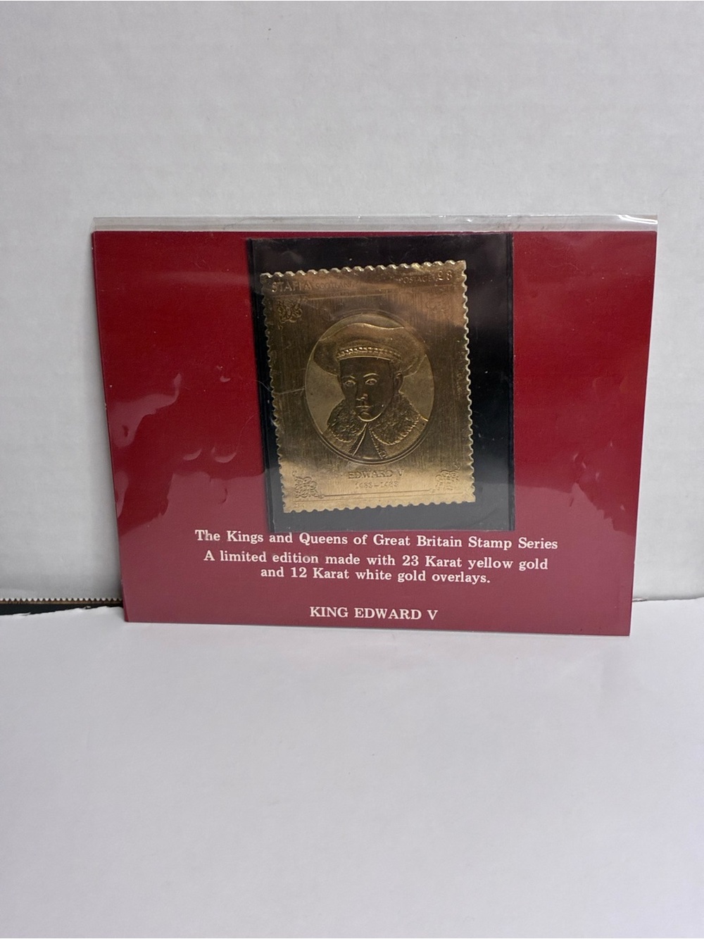 Unhinged King Edward V Great Britain Stamp Series 23K Yellow Gold 12K White Gold